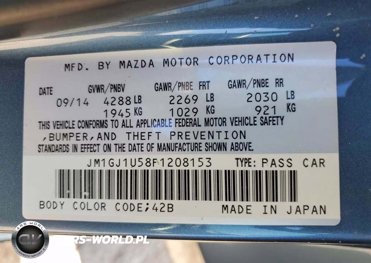 2015 Mazda 6 Sport VIN:JM1GJ1U58F1208153 - 12