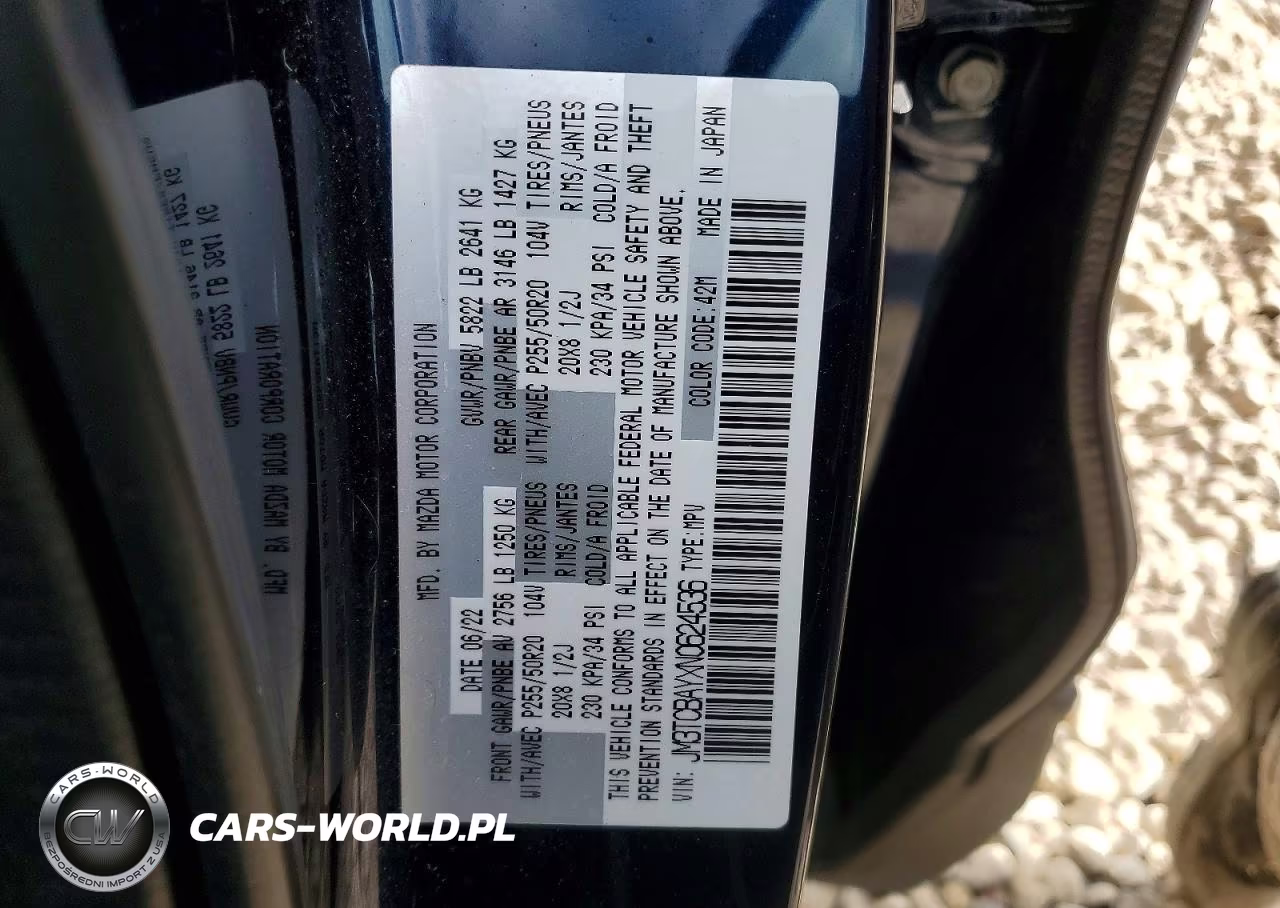 2022 Mazda Cx-9 Touring Plus VIN:JM3TCBAYXN0624536 - 12