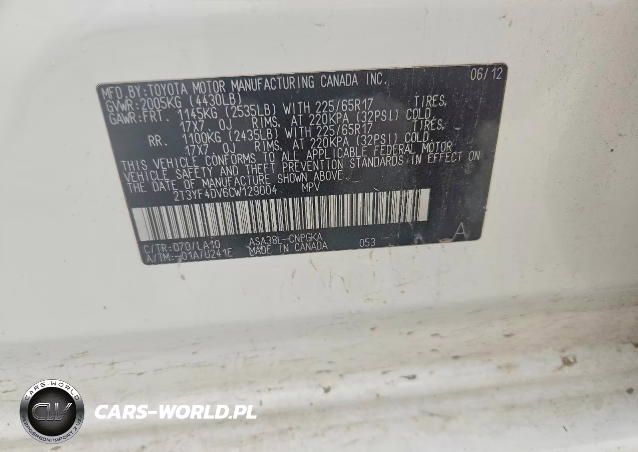 2012 Toyota Rav4 Limited VIN:2T3YF4DV6CW129004 - 13