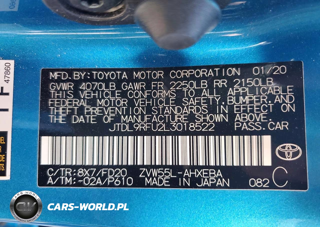 2020 Toyota Prius Le Awd-E VIN:JTDL9RFU2L3018522 - 12