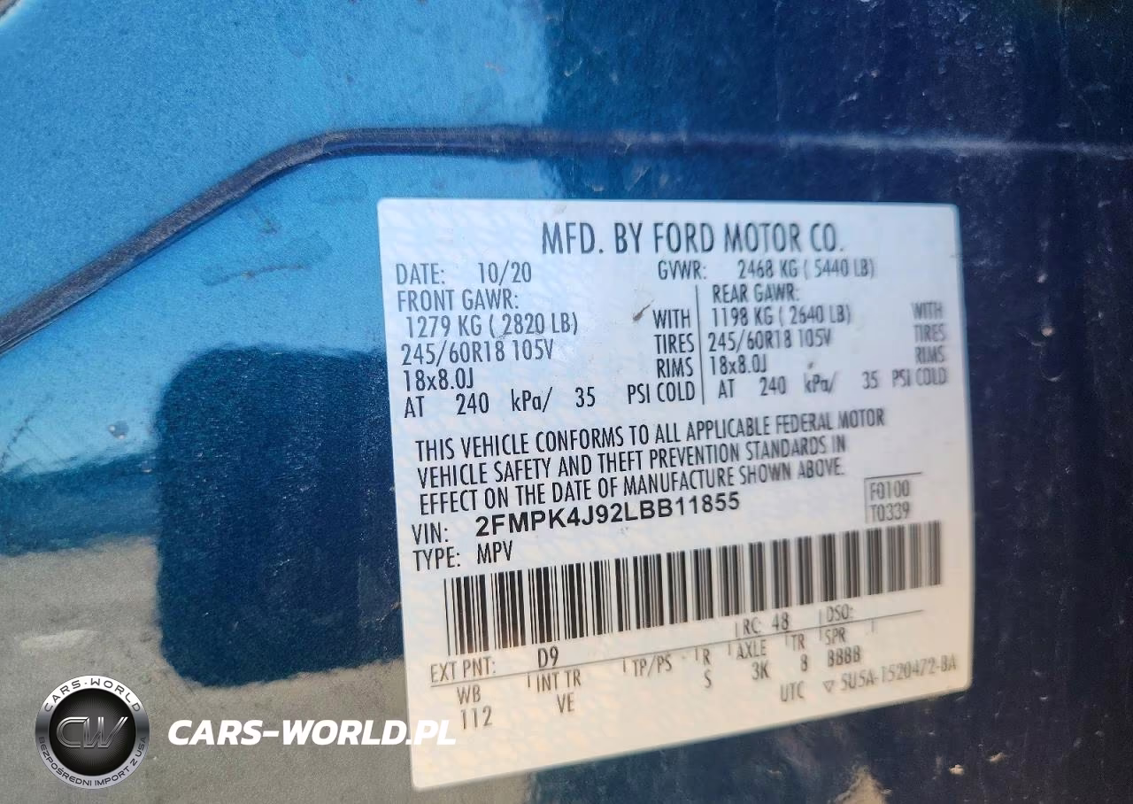 2020 Ford Edge Sel VIN:2FMPK4J92LBB11855 - 13