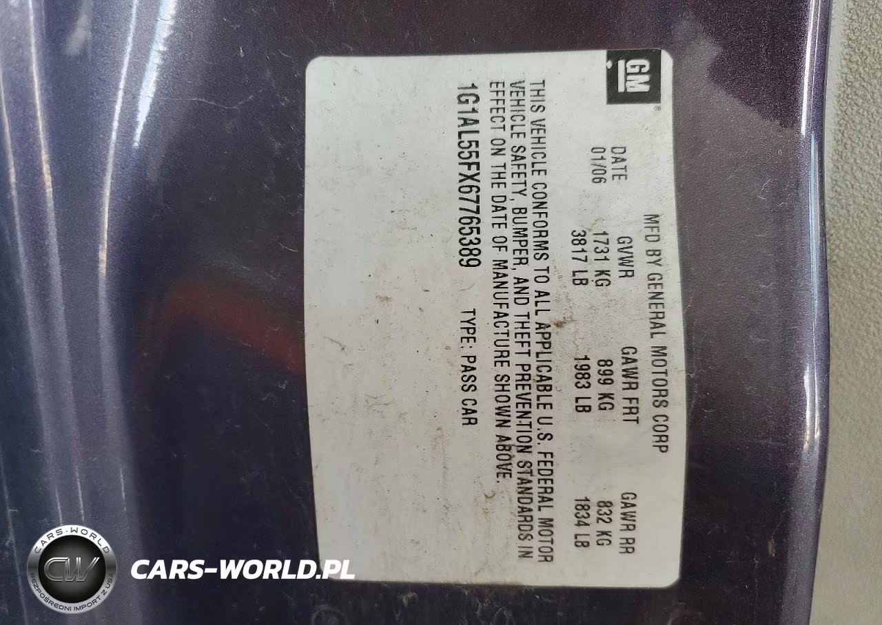 2006 Chevrolet Cobalt Lt VIN:1G1AL55FX67765389 - 12