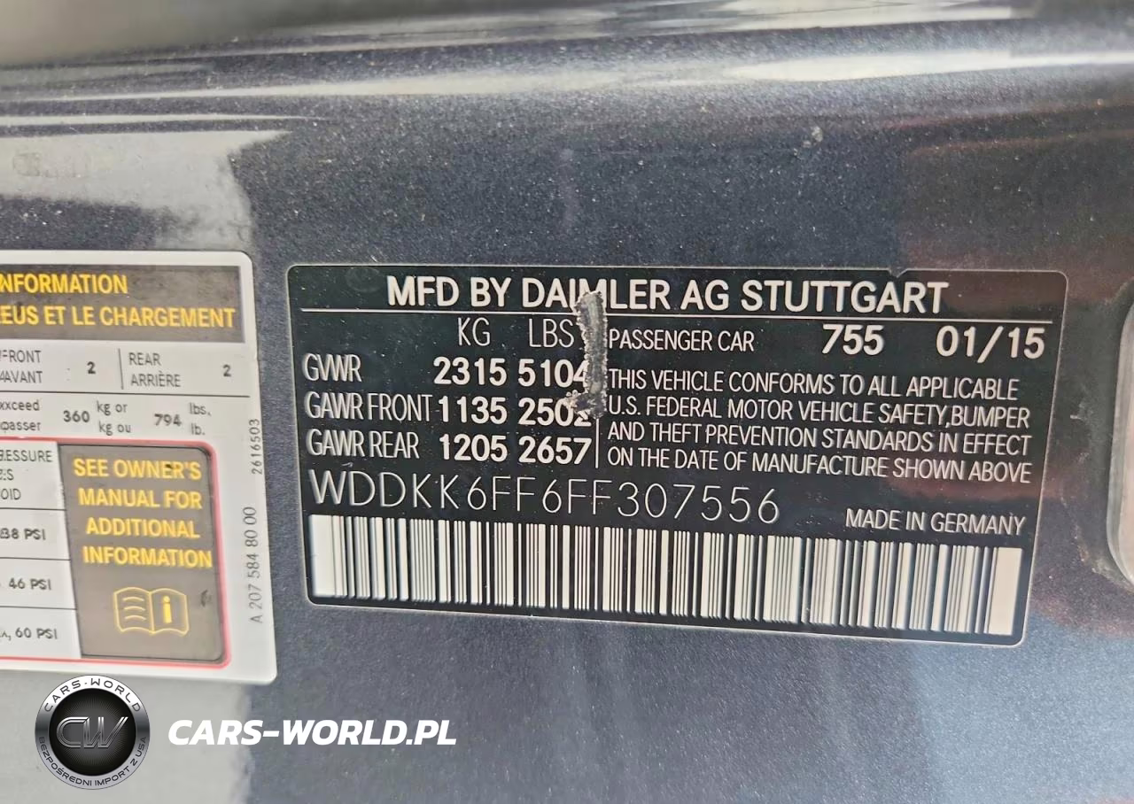 2015 Mercedes-Benz E 400 VIN:WDDKK6FF6FF307556 - 12