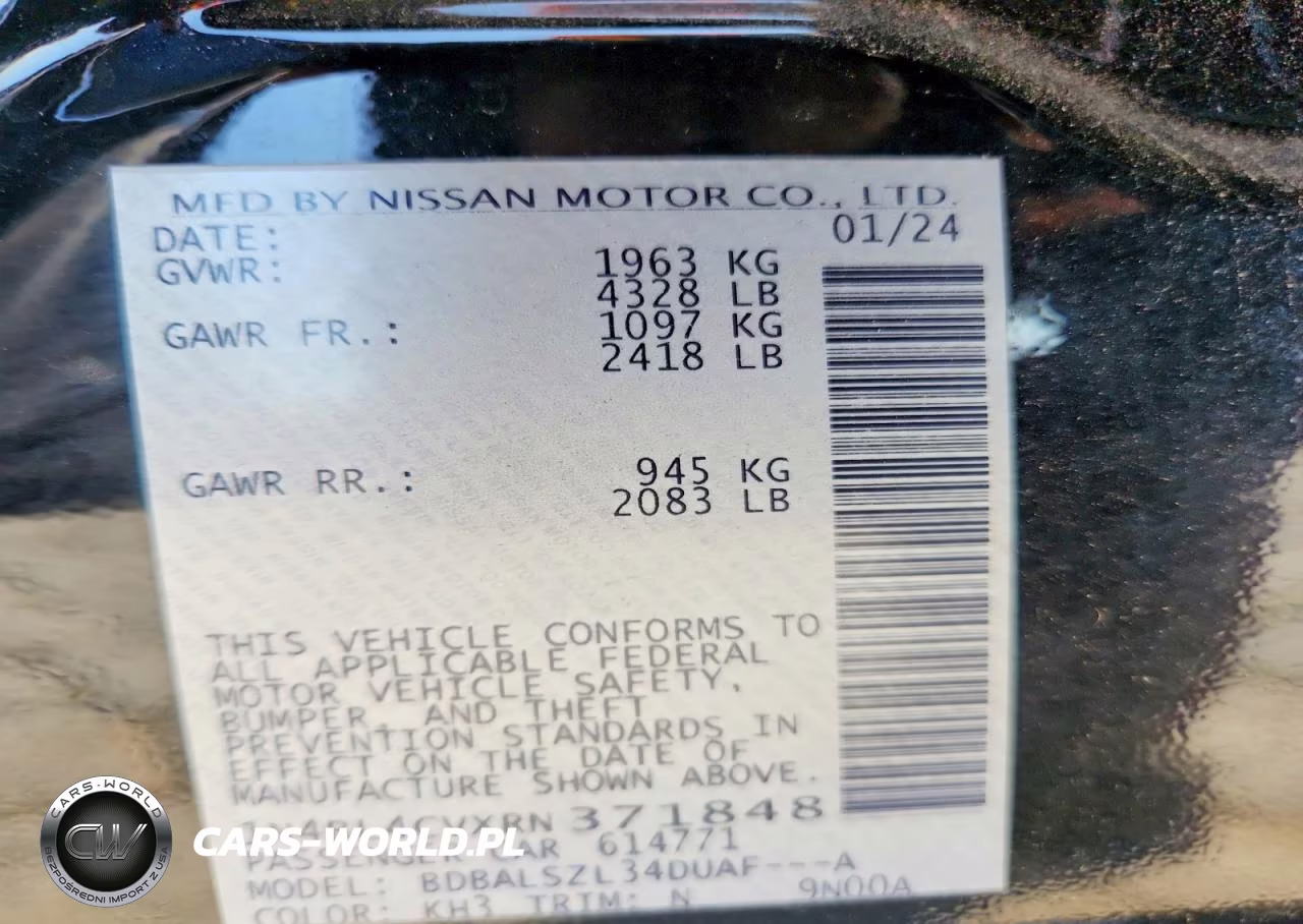 2024 Nissan Altima Sr VIN:1N4BL4CVXRN371848 - 12