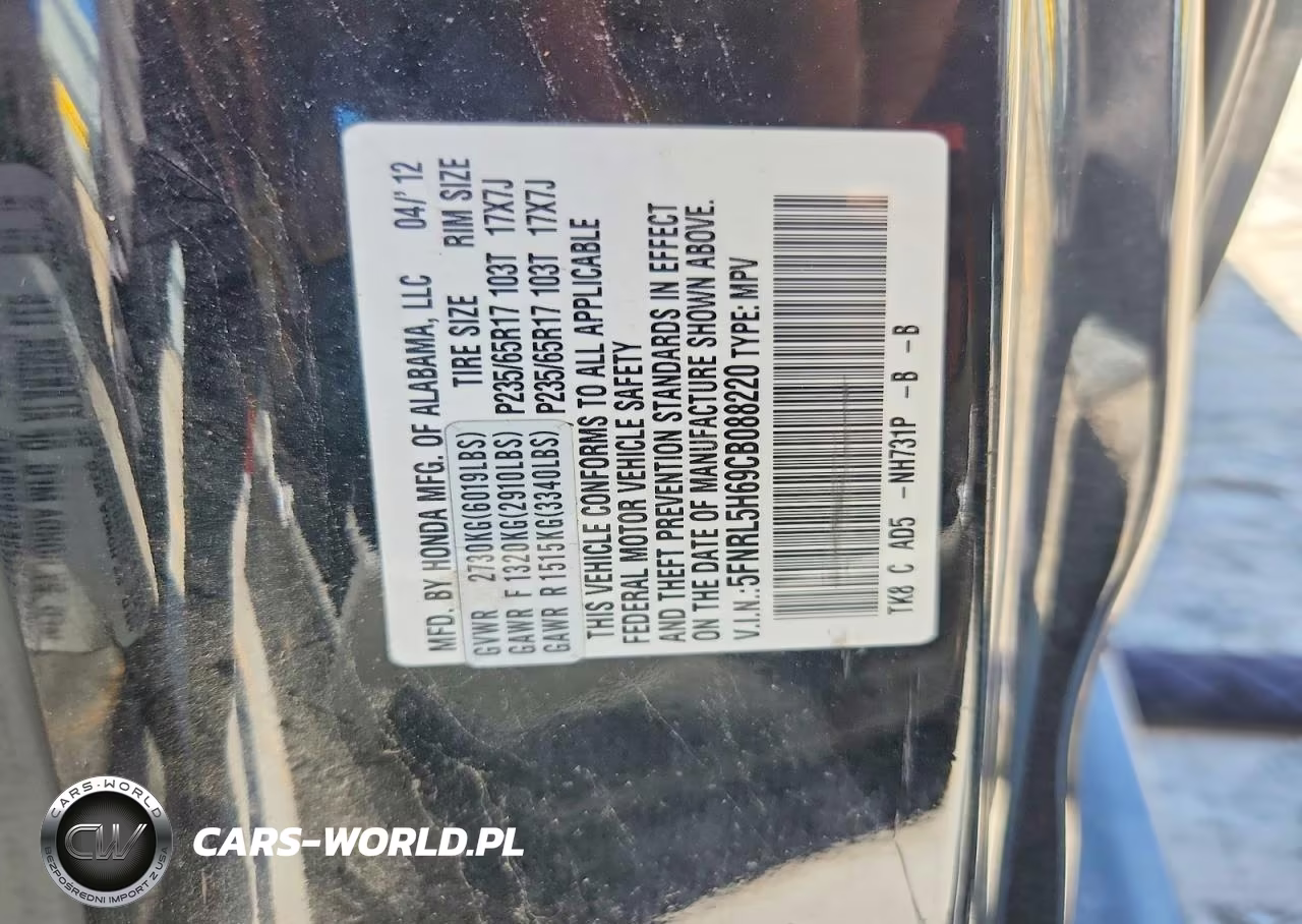 2012 Honda Odyssey Exl VIN:5FNRL5H69CB088220 - 13