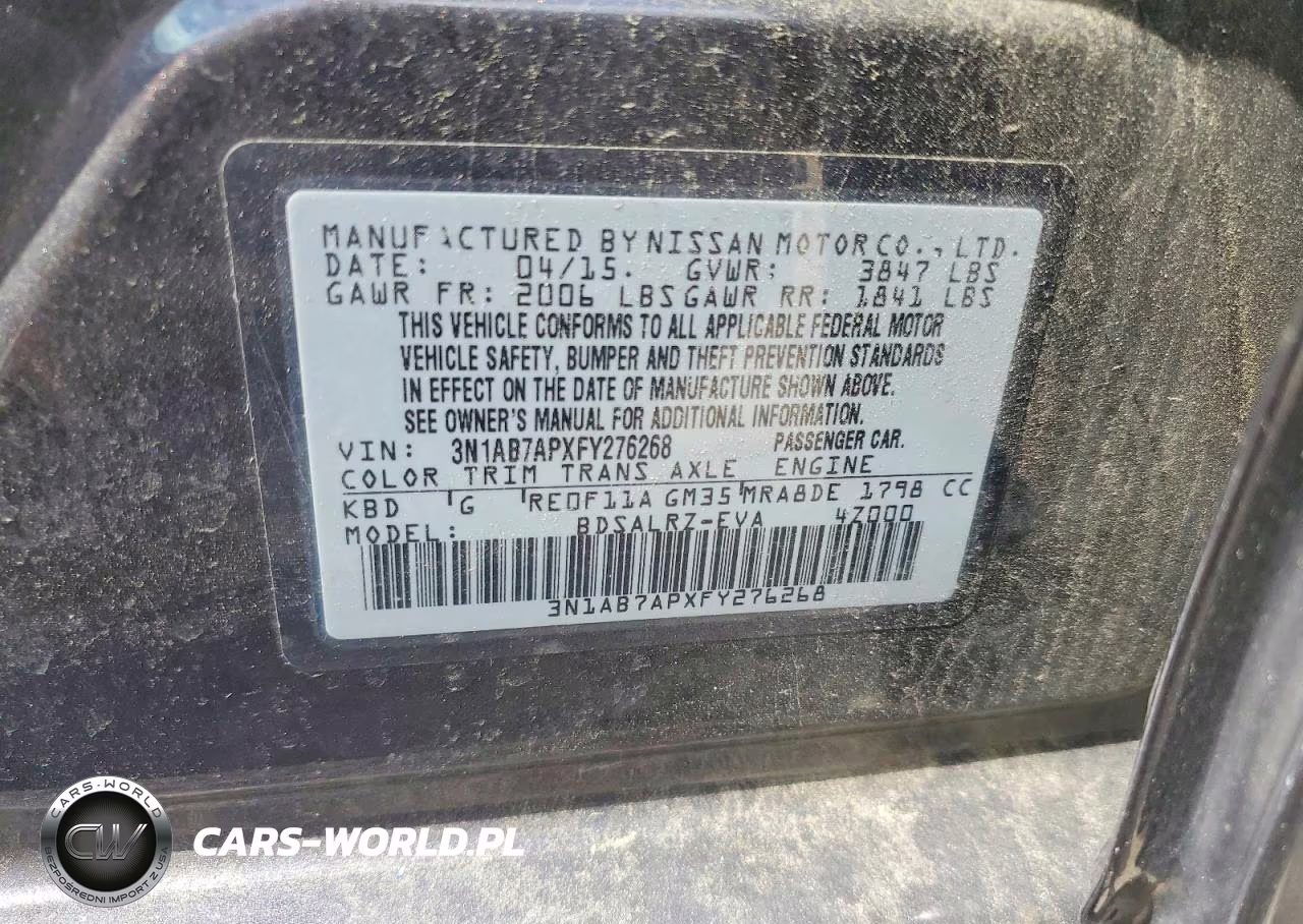 2015 Nissan Sentra Sr VIN:3N1AB7APXFY276268 - 12