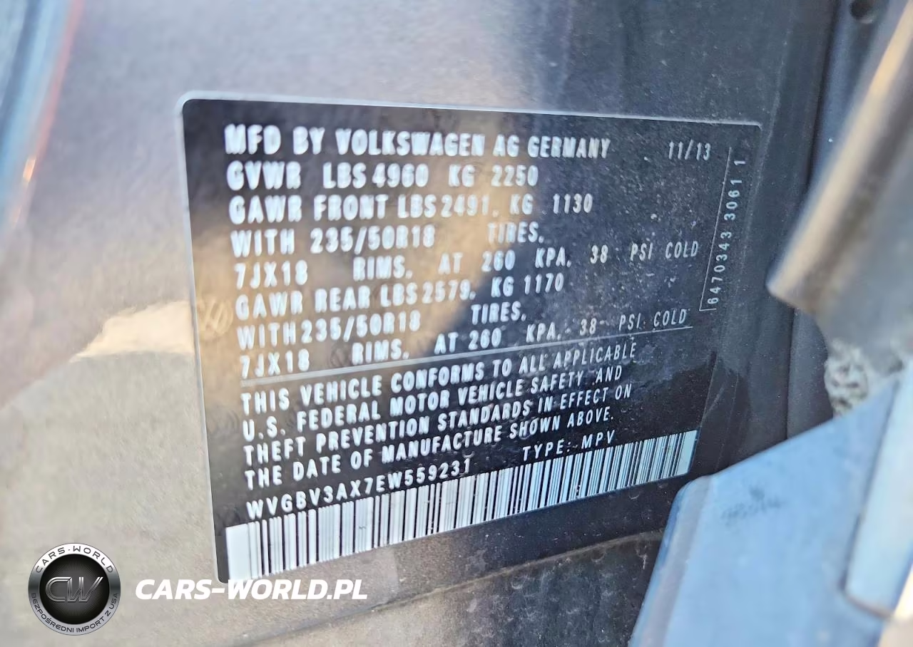 2014 Volkswagen Tiguan S VIN:WVGBV3AX7EW559231 - 12