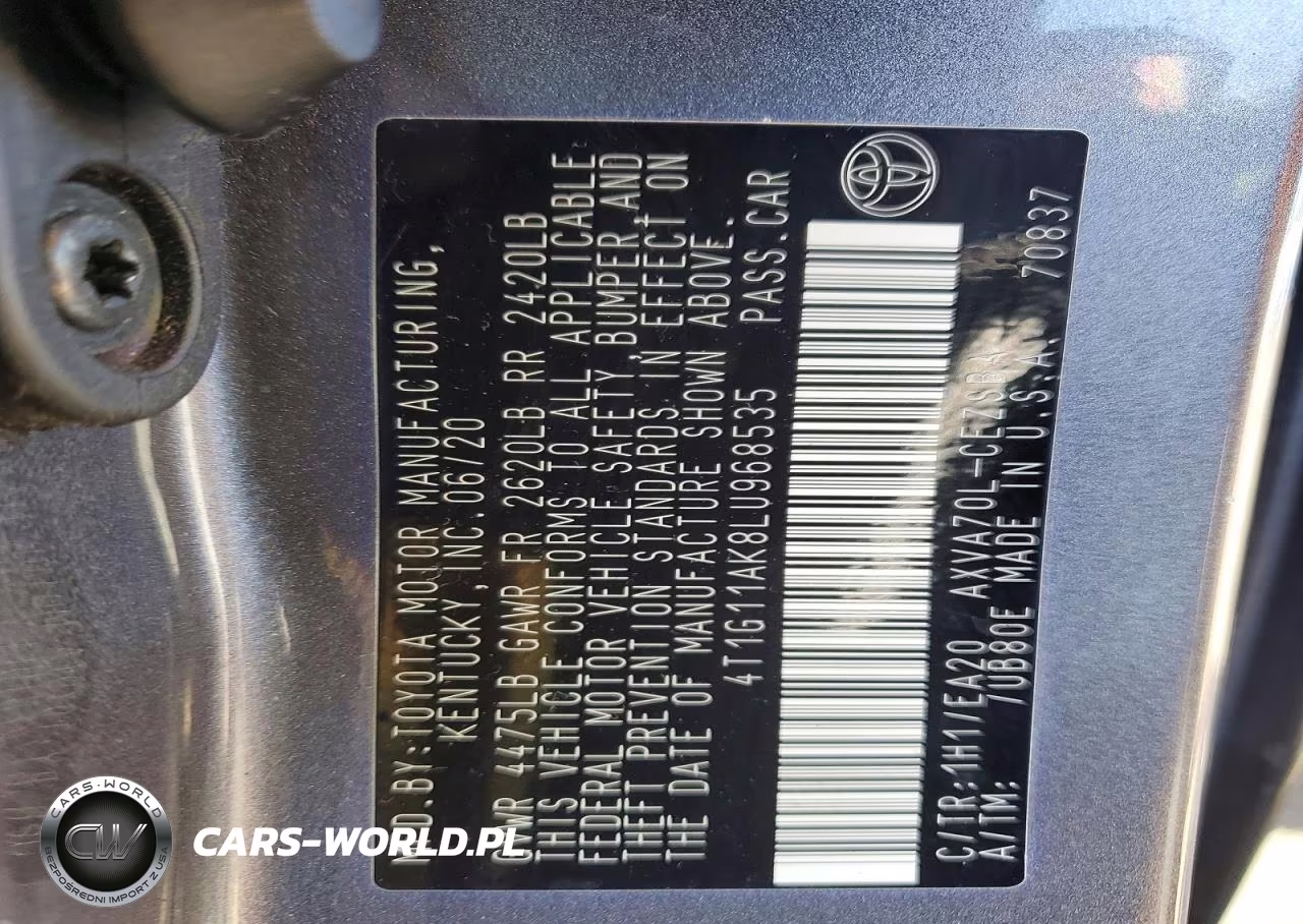 2020 Toyota Camry Se VIN:4T1G11AK8LU968535 - 12