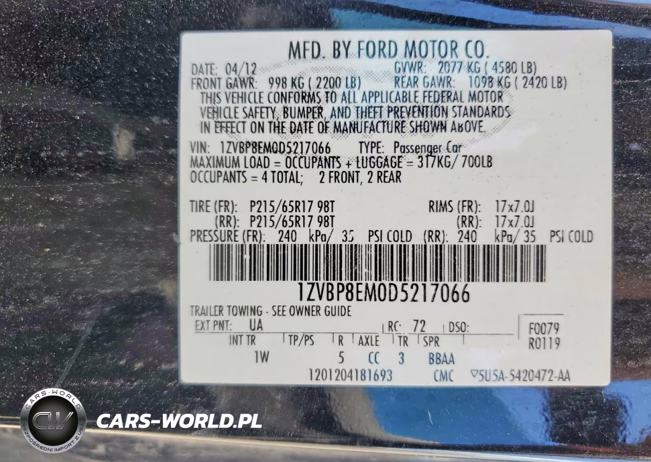2013 Ford Mustang VIN:1ZVBP8EM0D5217066 - 12