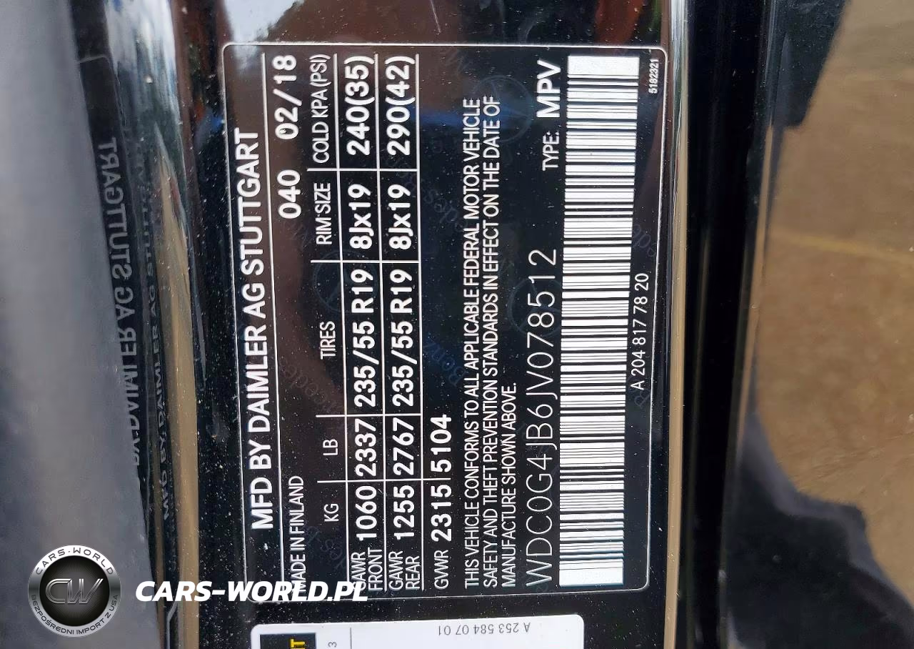 2018 Mercedes-Benz Glc 300 VIN:WDC0G4JB6JV078512 - 12