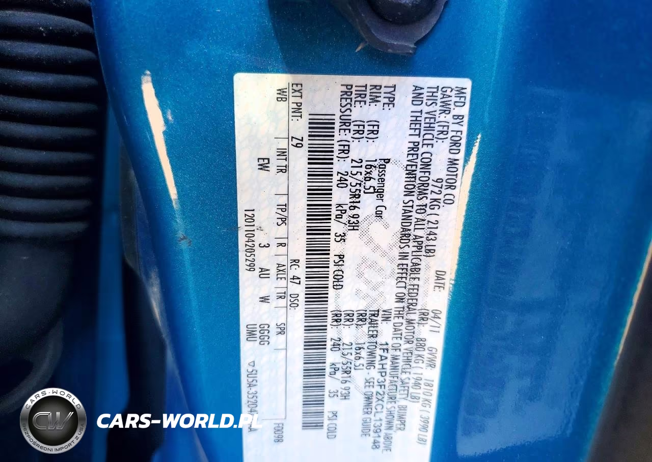 2012 Ford Focus Se VIN:1FAHP3F2XCL139148 - 12