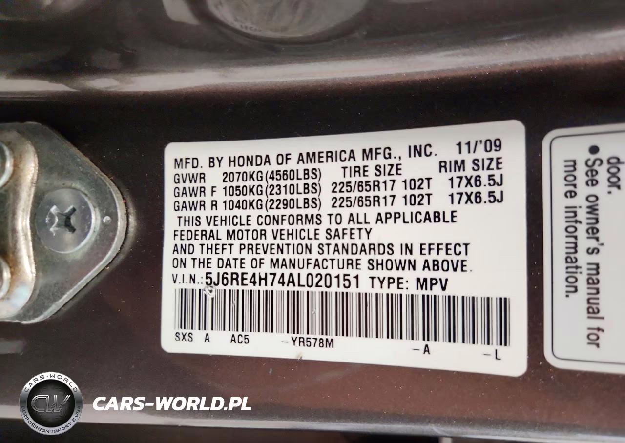 2010 Honda Cr-V Exl VIN:5J6RE4H74AL020151 - 13