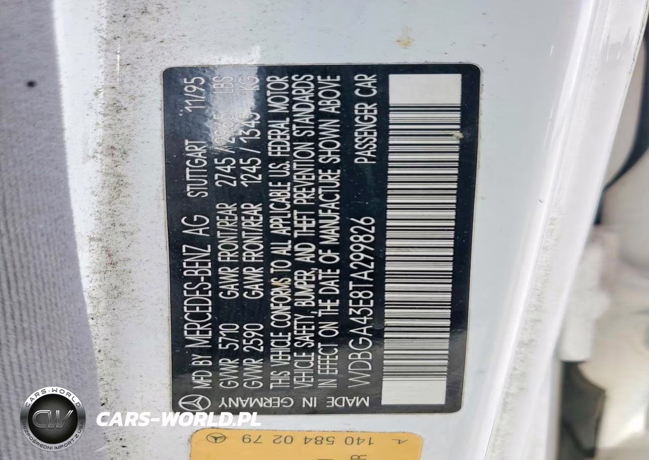 1996 Mercedes-Benz S 420 VIN:WDBGA43E8TA299826 - 12