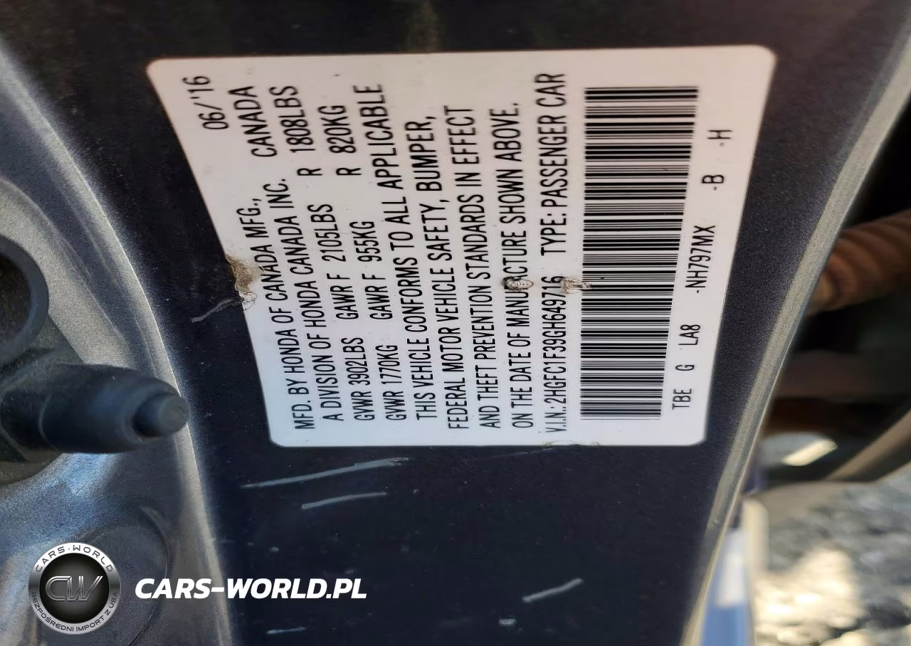 2016 Honda Civic Ex VIN:2HGFC1F39GH649716 - 13