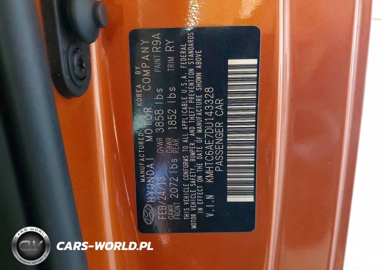 2013 Hyundai Veloster Turbo VIN:KMHTC6AE7DU143328 - 12