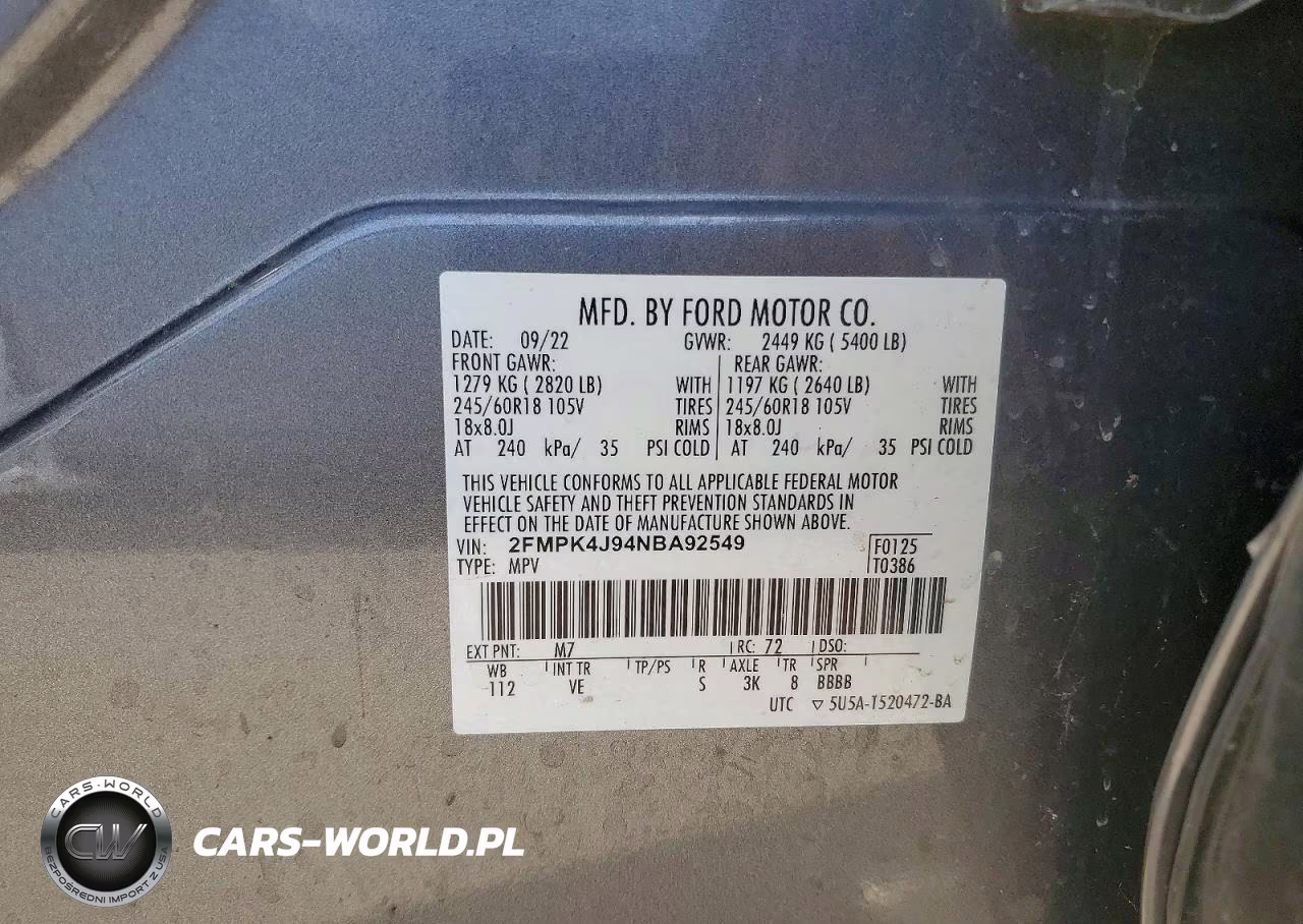 2022 Ford Edge Sel VIN:2FMPK4J94NBA92549 - 13