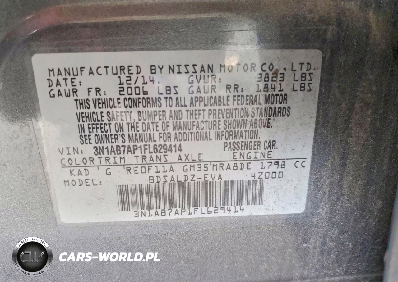 2015 Nissan Sentra Sv VIN:3N1AB7AP1FL629414 - 12