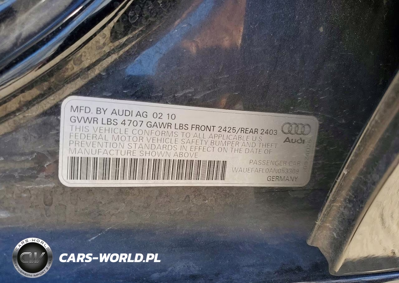 2010 Audi A4 Premium Plus VIN:WAUEFAFL0AN053309 - 13