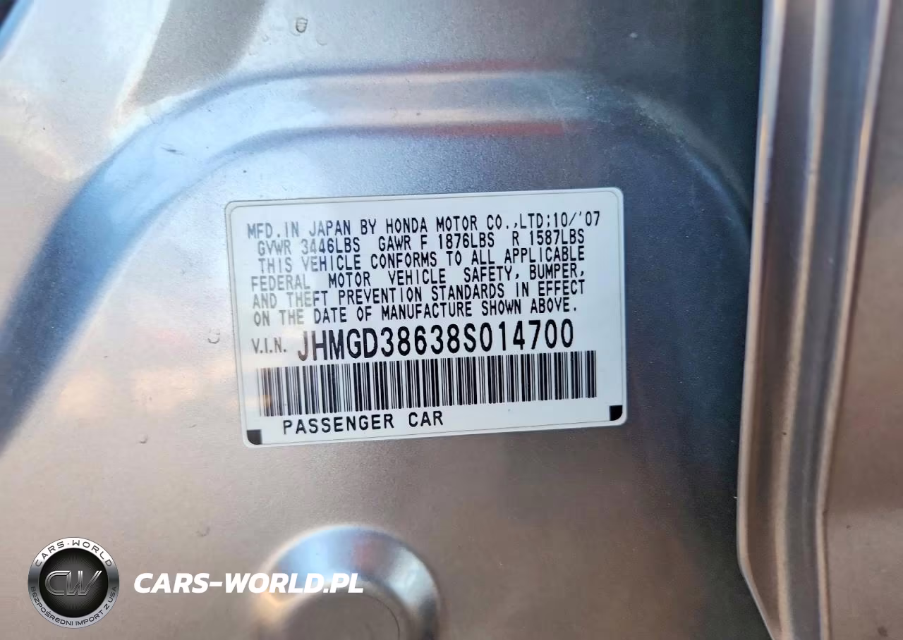 2008 Honda Fit Sport VIN:JHMGD38638S014700 - 12