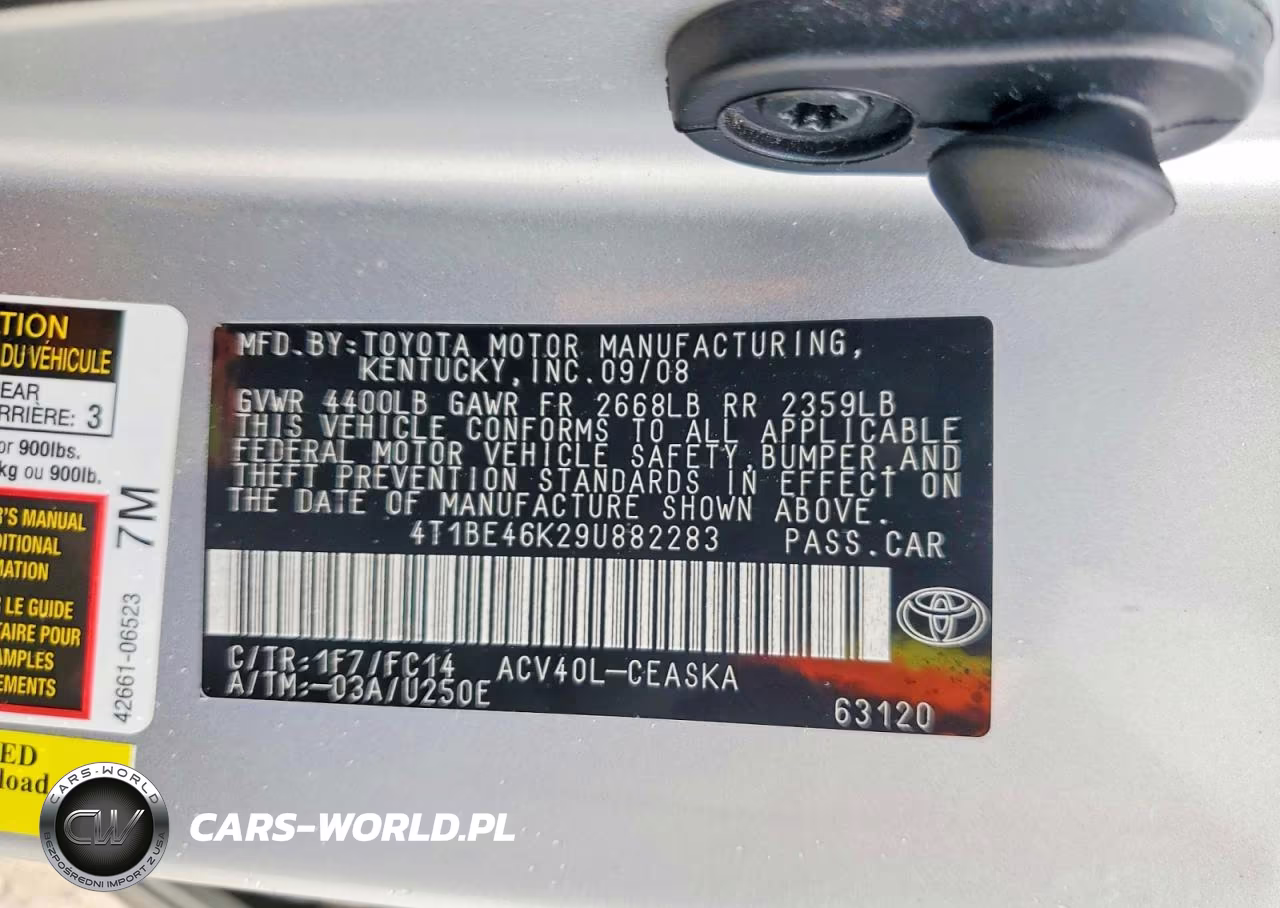 2009 Toyota Camry Se VIN:4T1BE46K29U882283 - 12