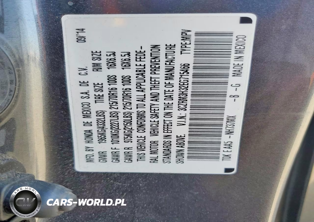 2014 Honda Cr-V Lx VIN:3CZRM3H32EG715466 - 12