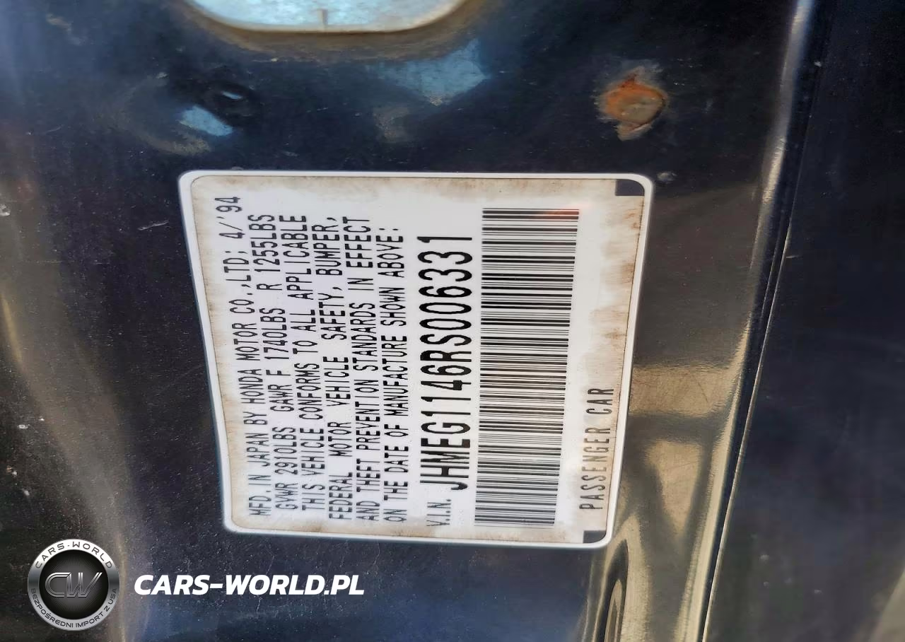 1994 Honda Civic Del Sol S VIN:JHMEG1146RS006331 - 13