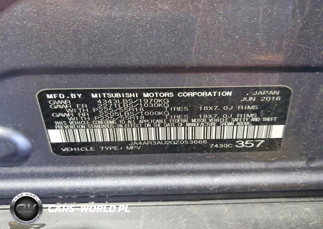 2016 Mitsubishi Outlander Sport Es VIN:JA4AR3AU2GZ053666 - 14