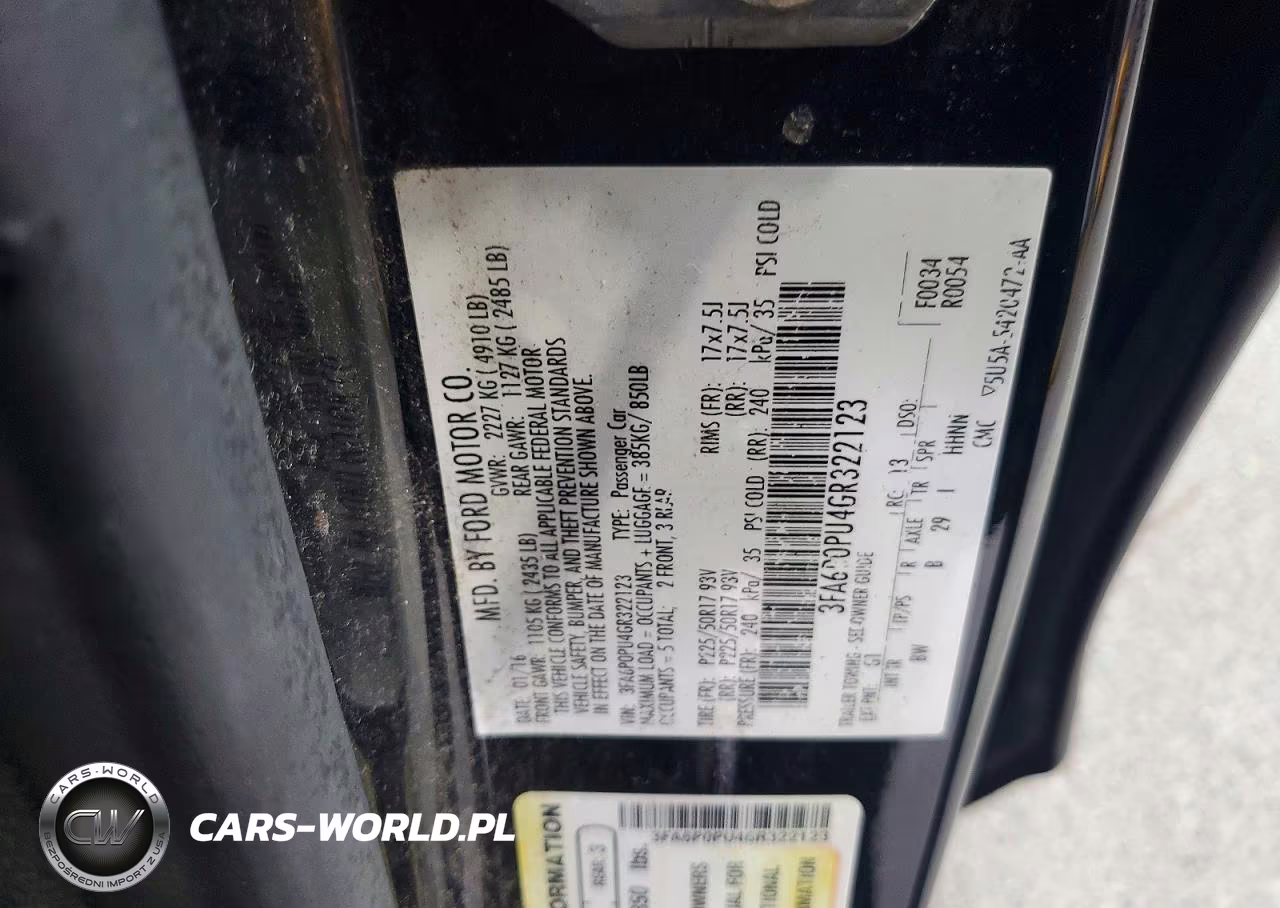 2016 Ford Fusion Se Phev VIN:3FA6P0PU4GR322123 - 13