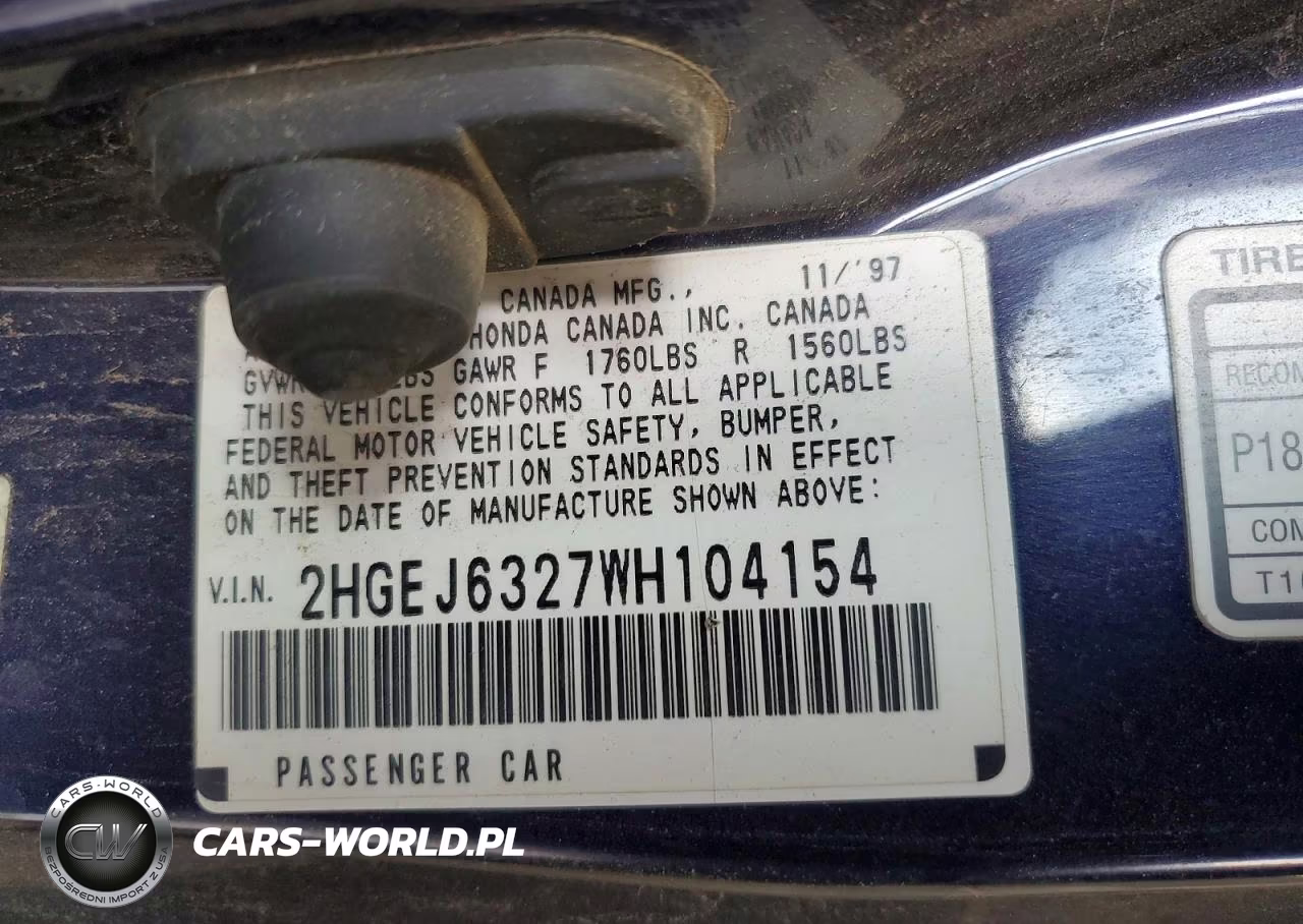 1998 Honda Civic Cx VIN:2HGEJ6327WH104154 - 12