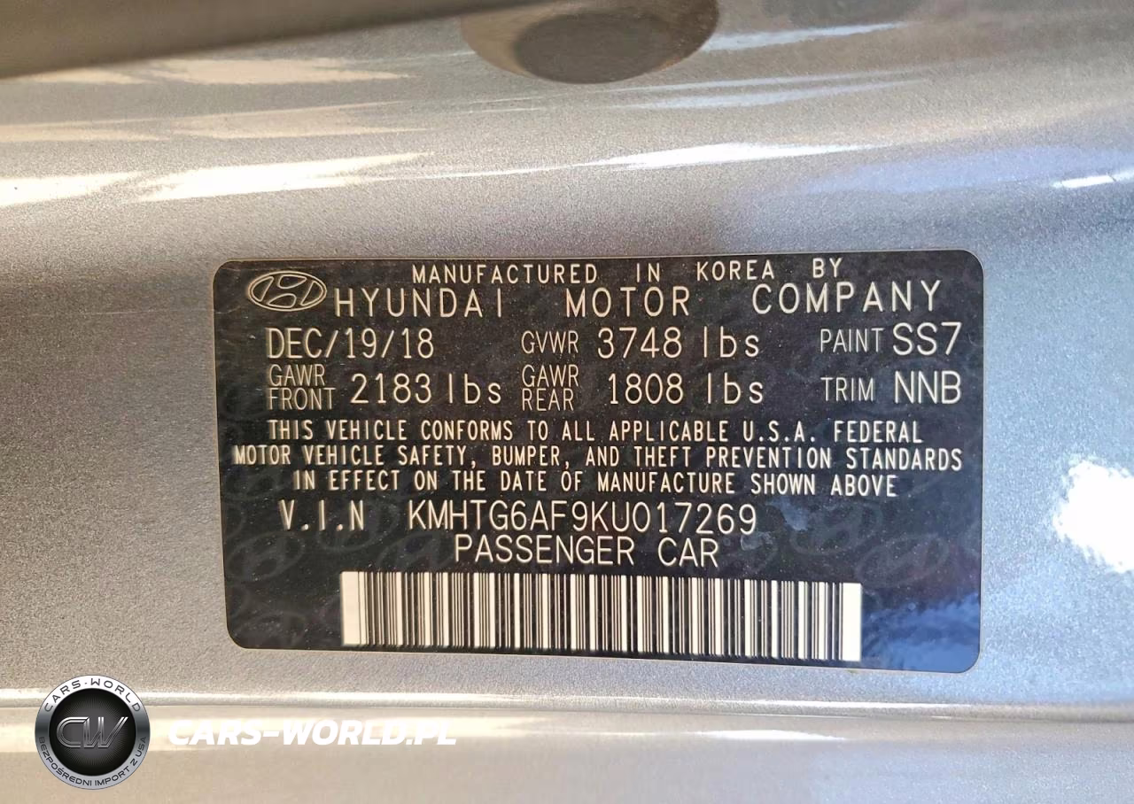 2019 Hyundai Veloster 2.0L VIN:KMHTG6AF9KU017269 - 12
