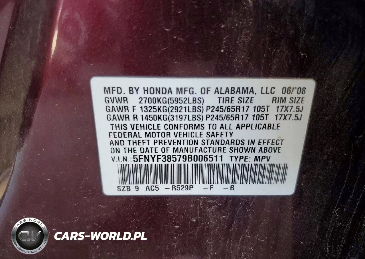 2009 Honda Pilot Exl VIN:5FNYF38579B006511 - 14
