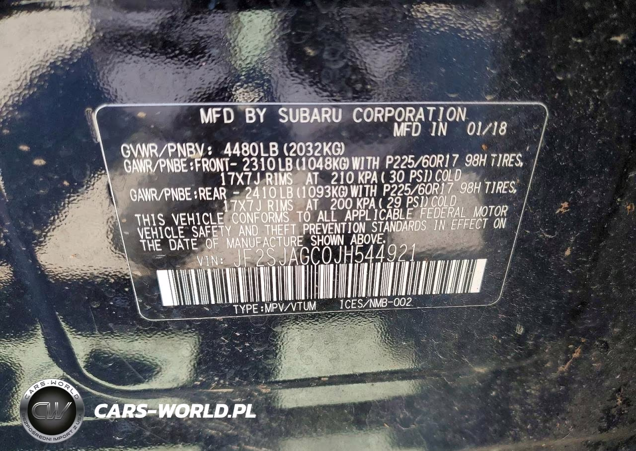 2018 Subaru Forester 2.5I Premium VIN:JF2SJAGC0JH544921 - 13
