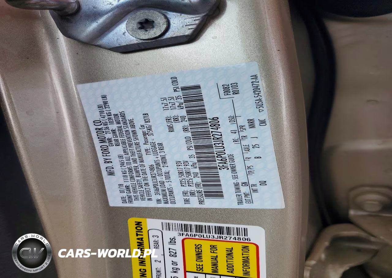 2018 Ford Fusion Se Hybrid VIN:3FA6P0LU3JR274806 - 13