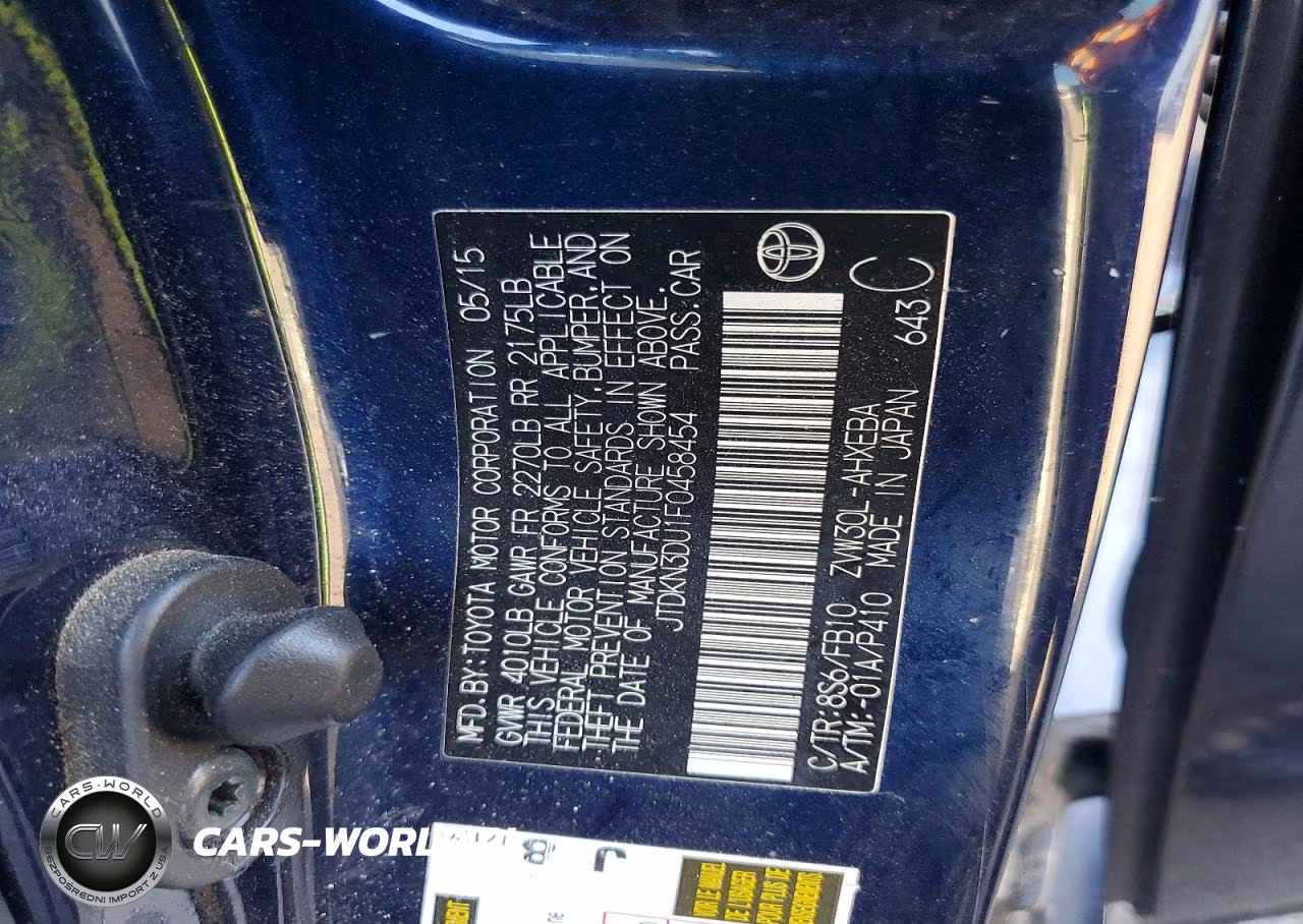 2015 Toyota Prius Two VIN:JTDKN3DU1F0458454 - 13