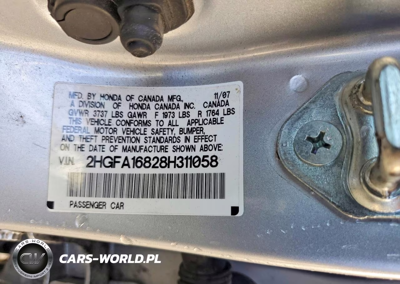 2008 Honda Civic Ex VIN:2HGFA16828H311058 - 12