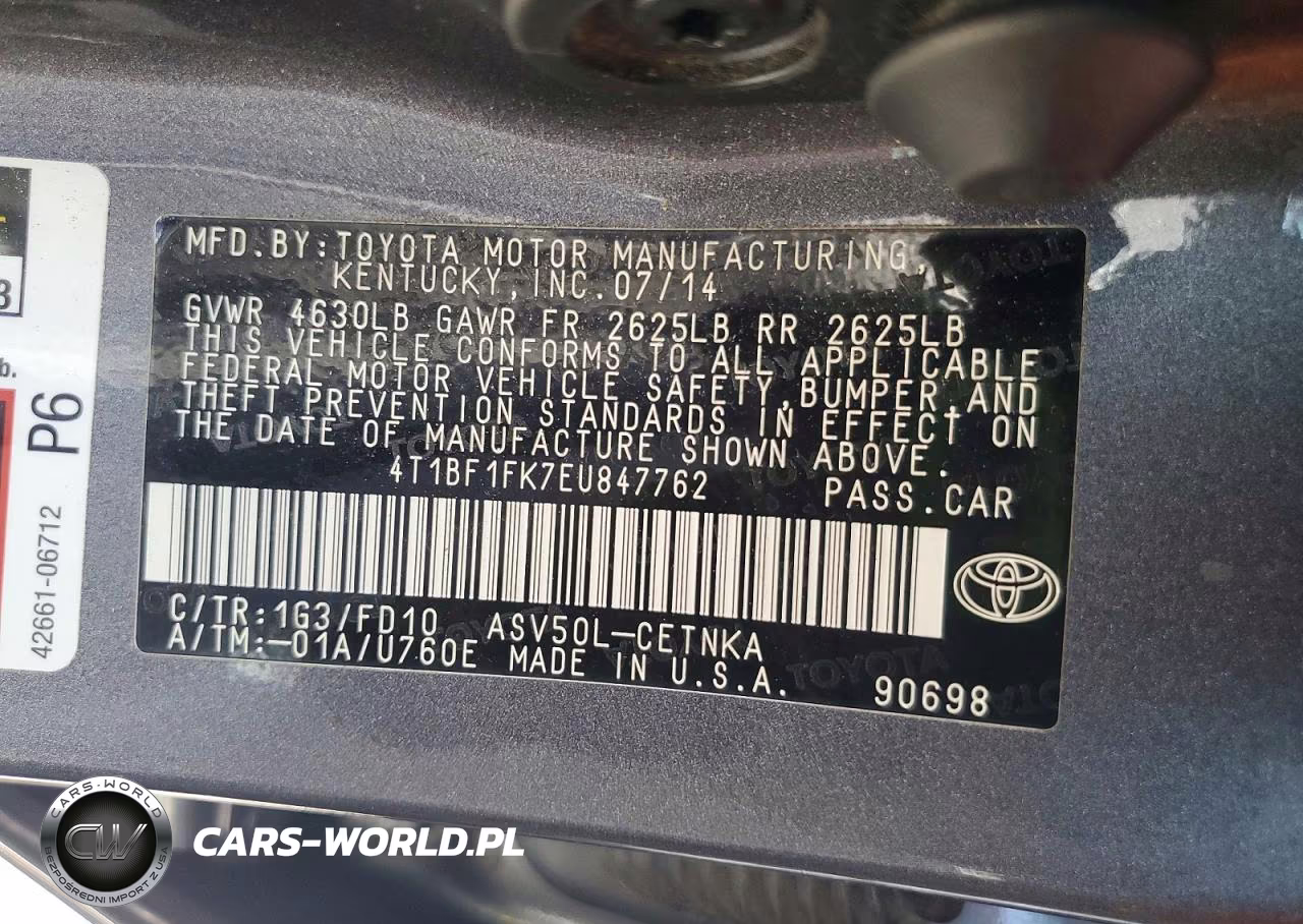 2014 Toyota Camry Le VIN:4T1BF1FK7EU847762 - 12