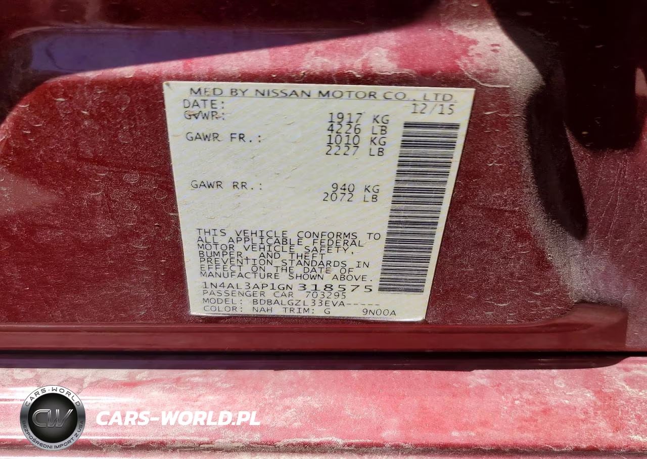 2016 Nissan Altima 2.5 S VIN:1N4AL3AP1GN318575 - 12