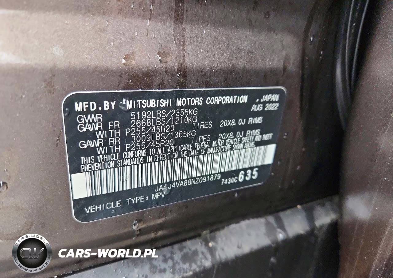 2022 Mitsubishi Outlander Sel VIN:JA4J4VA88NZ091879 - 12