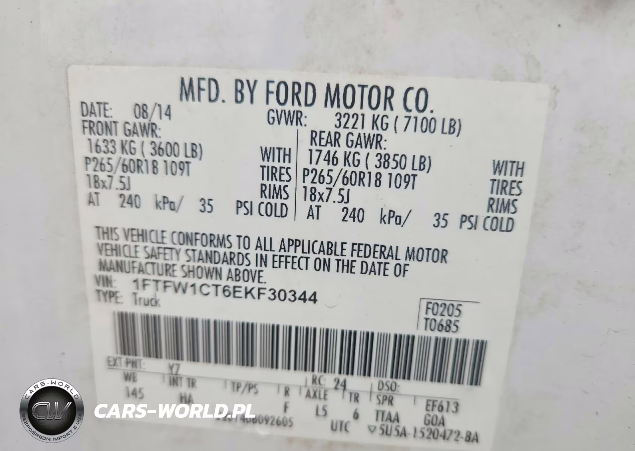 2014 Ford F150 Platinum VIN:1FTFW1CT6EKF30344 - 12