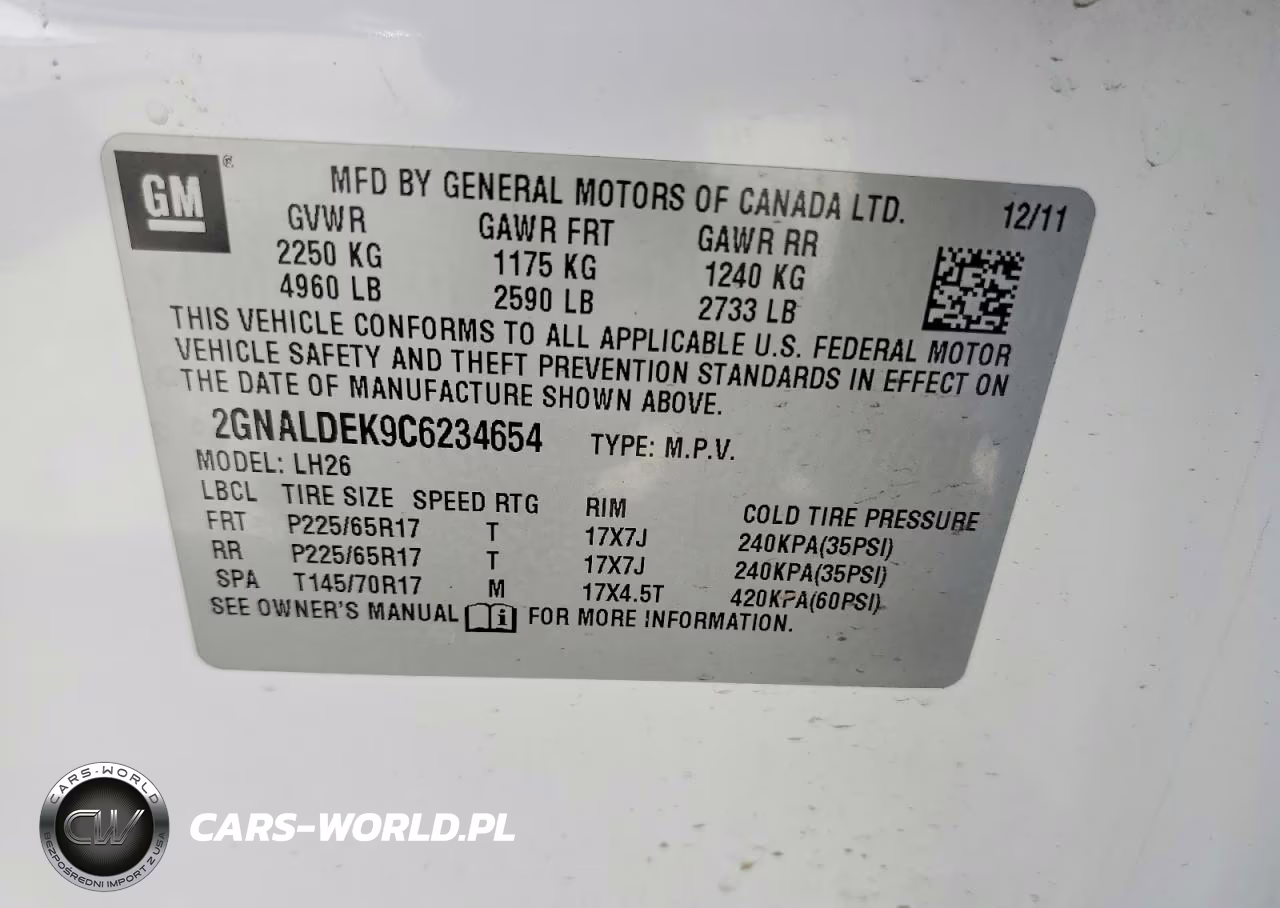 2012 Chevrolet Equinox Lt VIN:2GNALDEK9C6234654 - 13