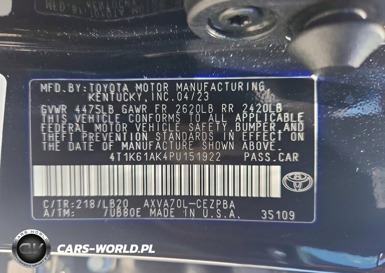2023 Toyota Camry Xse VIN:4T1K61AK4PU151922 - 12