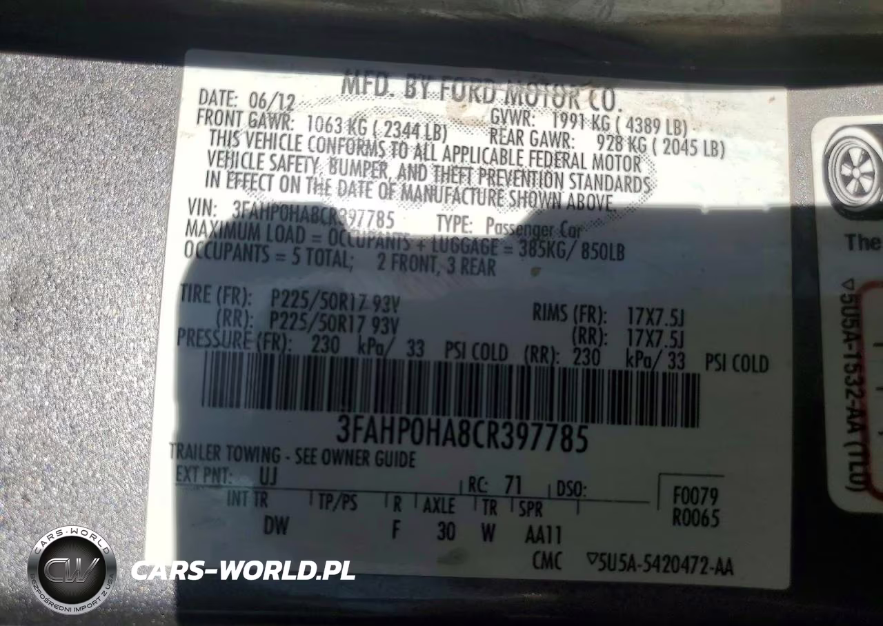 2012 Ford Fusion Se VIN:3FAHP0HA8CR397785 - 12
