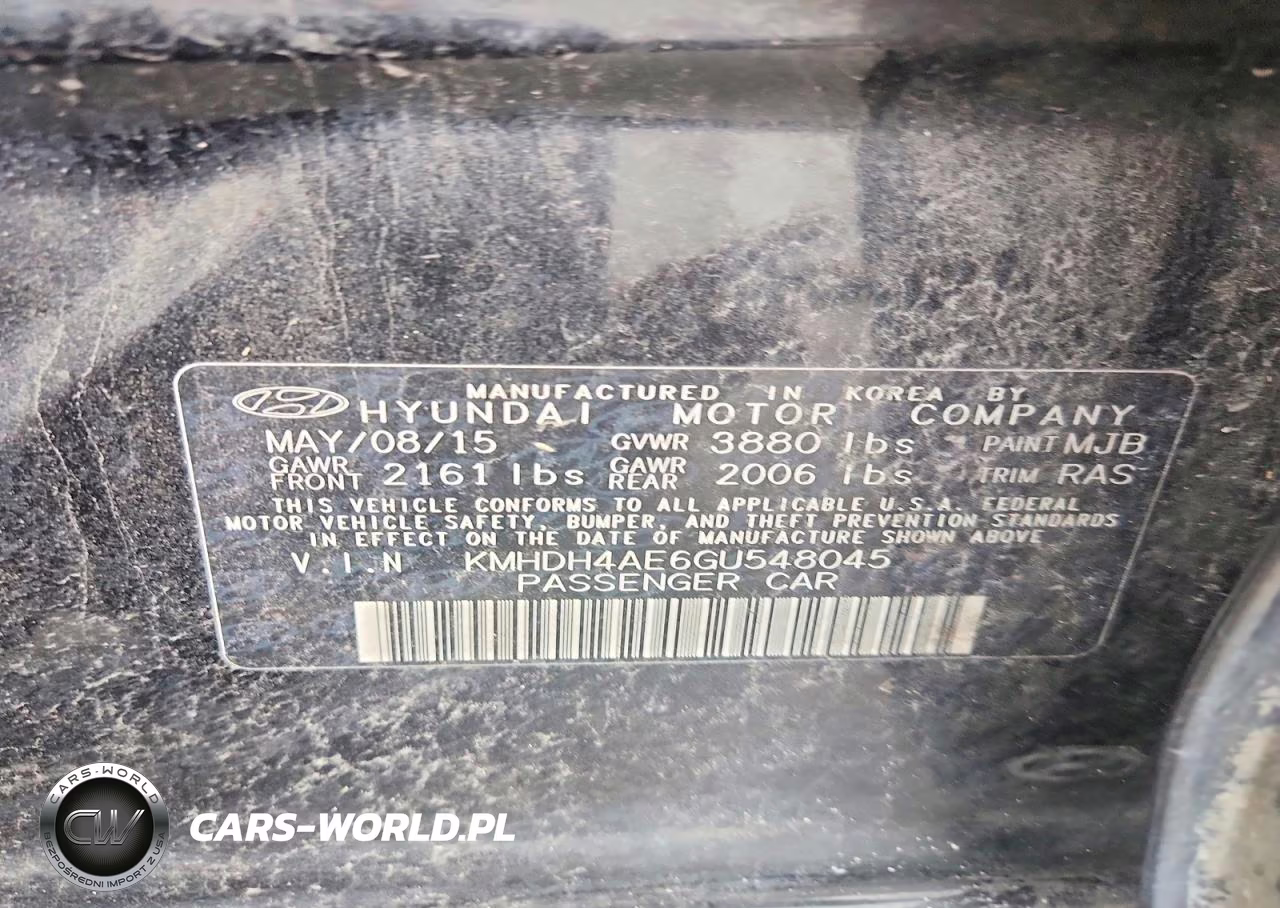 2016 Hyundai Elantra Se VIN:KMHDH4AE6GU548045 - 12