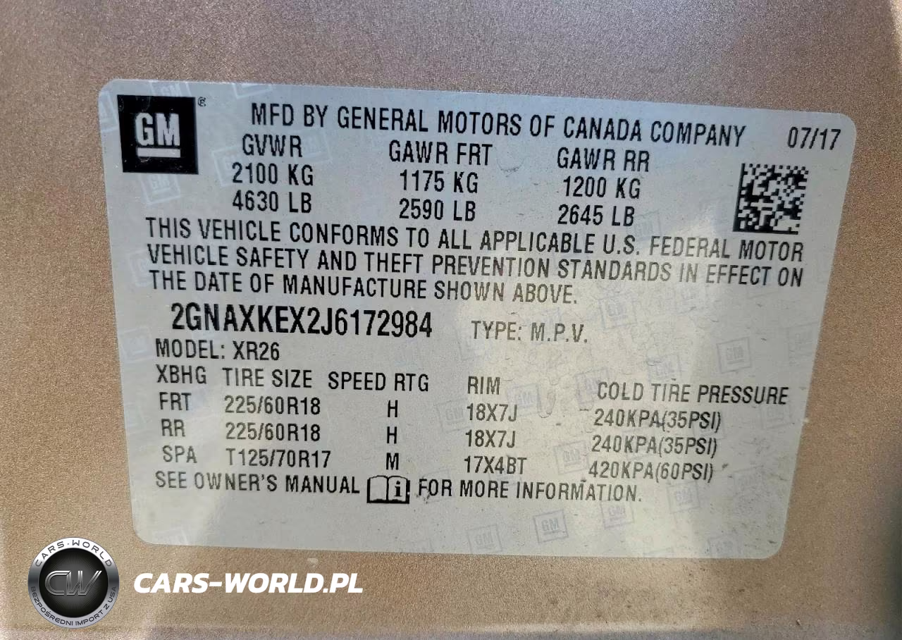 2018 Chevrolet Equinox Lt VIN:2GNAXKEX2J6172984 - 13