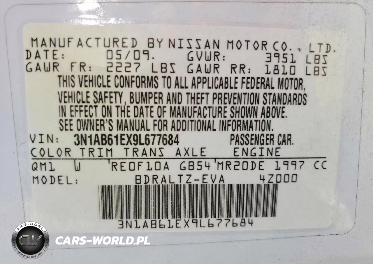 2009 Nissan Sentra 2.0 VIN:3N1AB61EX9L677684 - 12