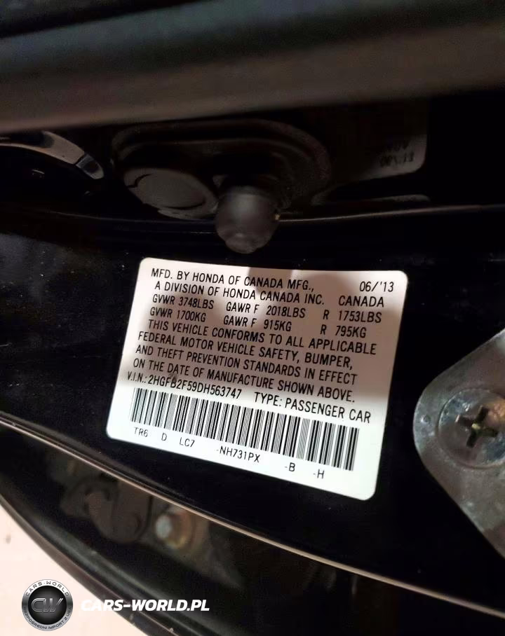 2013 Honda Civic Lx VIN:2HGFB2F59DH563747 - 13