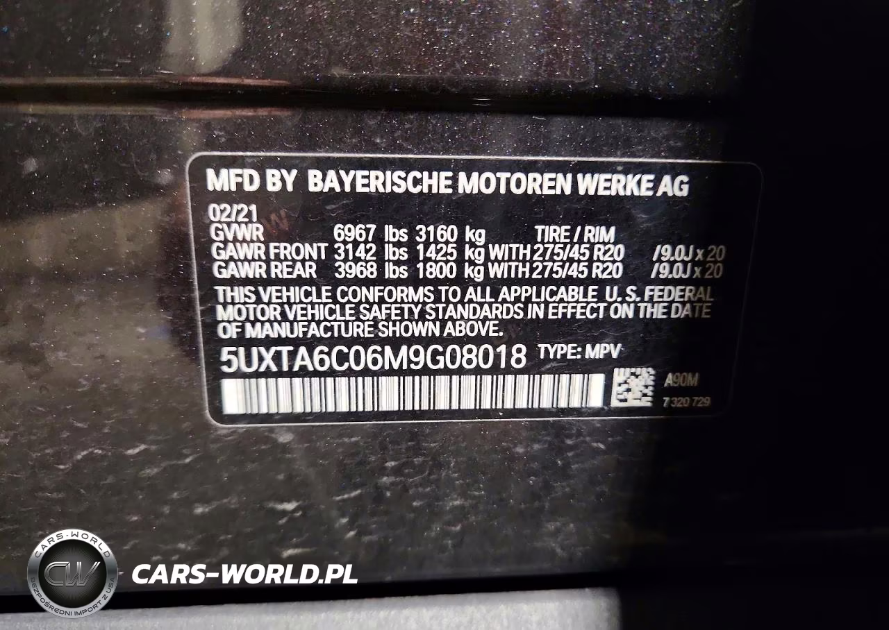 2021 BMW X5 xDrive45E VIN:5UXTA6C06M9G08018 - 14