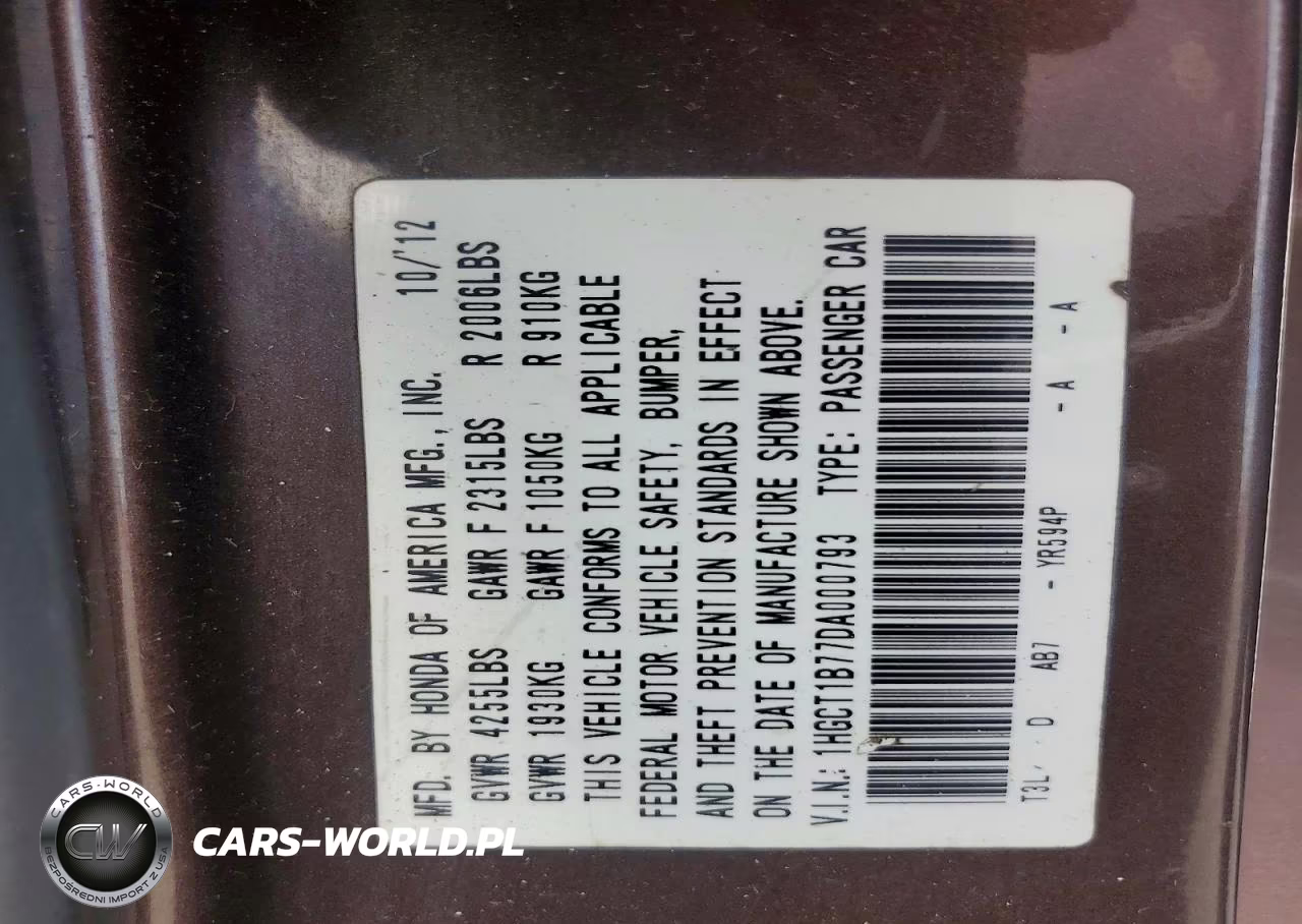 2013 Honda Accord Ex VIN:1HGCT1B77DA000793 - 12