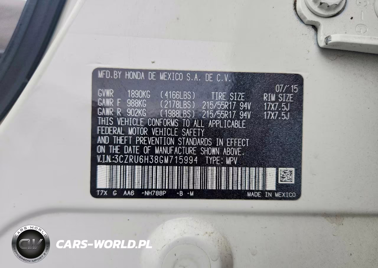 2016 Honda Hr-V Lx VIN:3CZRU6H38GM715994 - 14