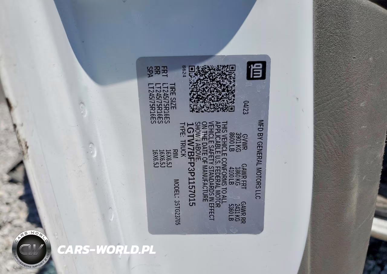 2023 GMC Savana 2500 Cargo Delivery Van VIN:1GTW7BFP3P1157015 - 12
